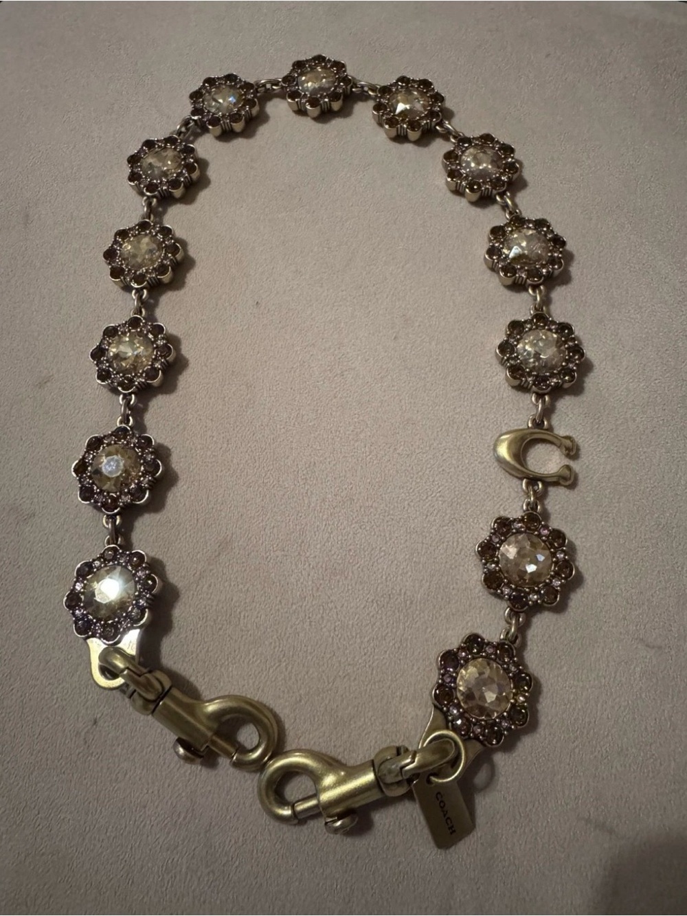 COACH Short Jewelry Chain Strap Brass/Yellow Multi Pre-Owned - Picture 2 of 3